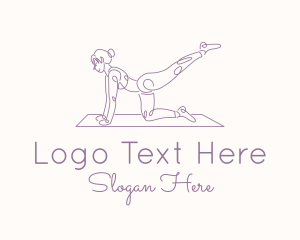 Healing - Yoga Woman Monoline logo design