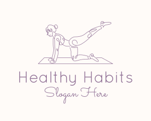 Yoga Woman Monoline logo design