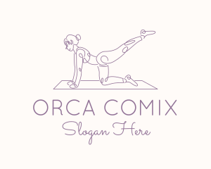 Person - Yoga Woman Monoline logo design