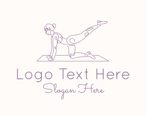Stretching - Yoga Woman Monoline logo design