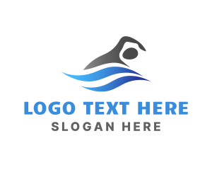 Water Sports - Pool Swimming Man logo design