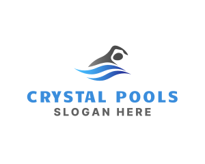 Pool - Pool Swimming Man logo design