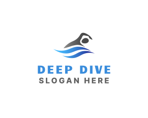 Dive - Pool Swimming Man logo design