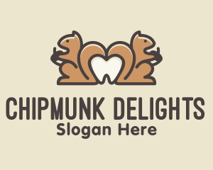 Chipmunk - Dental Twin Squirrel logo design