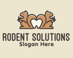 Dental Twin Squirrel logo design