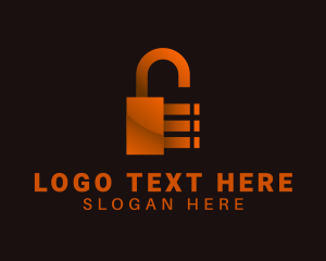 Secure - Orange Security Padlock logo design