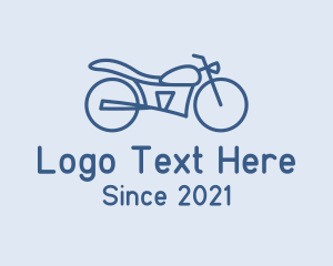 Motor Racing - Blue Minimalist Motorbike logo design
