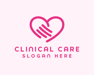 Care Heart Hand logo design