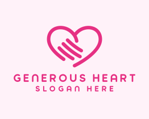 Love Heart Hand logo design