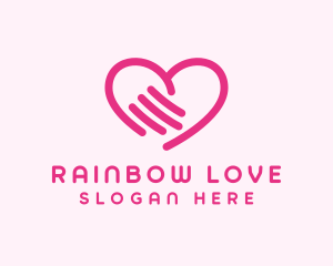 Love Heart Hand logo design