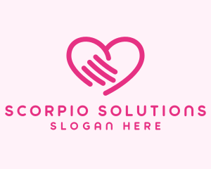 Care Heart Hand logo design