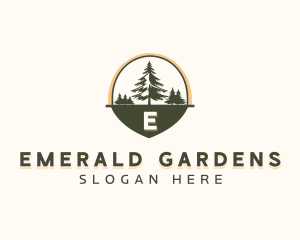 Outdoor Pine Tree Forest logo design