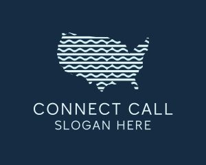 Call - USA Map Network logo design