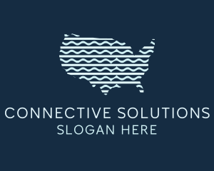 Interaction - USA Map Network logo design