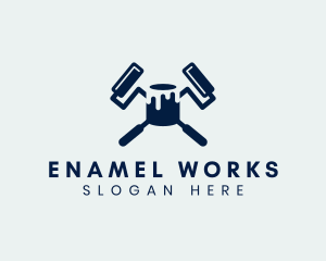 Enamel - Paint Roller Bucket Renovation logo design