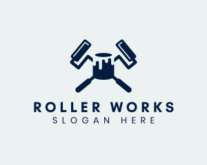 Roller - Paint Roller Bucket Renovation logo design