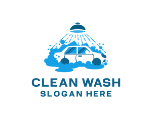 Blue Car Wash Cleaning logo design