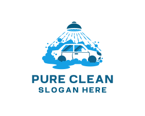 Blue Car Wash Cleaning logo design