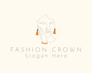 Fashion Earring Woman logo design