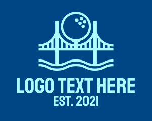 San Francisco - Blue Golf Bridge logo design