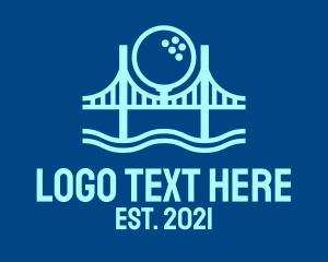 Golf Player - Blue Golf Bridge logo design