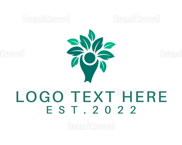 Vegetarian Leaf Tree Logo