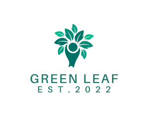 Vegetarian Leaf Tree  logo design