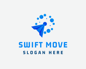 Move - Paper Plane Courier logo design