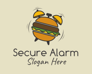 Alarm - Hamburger Alarm Clock logo design