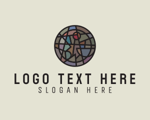 Badge - Geometric Stained Glass Art logo design