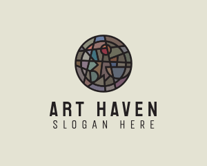 Geometric Stained Glass Art logo design