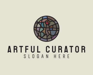 Geometric Stained Glass Art logo design