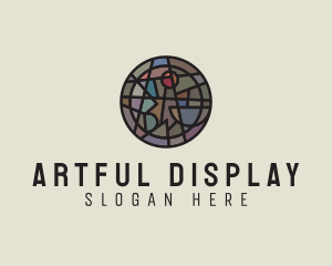 Geometric Stained Glass Art logo design