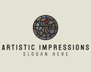 Geometric Stained Glass Art logo design