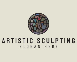 Geometric Stained Glass Art logo design