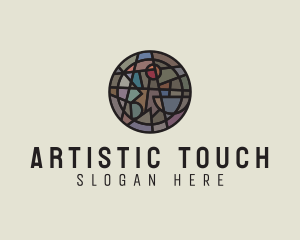 Geometric Stained Glass Art logo design