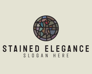 Geometric Stained Glass Art logo design