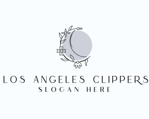 Studio - Floral Crescent Moon logo design
