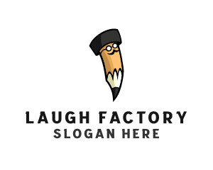 Comedian - Mustache Hat Pencil logo design