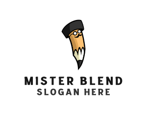 Mister - Mustache Hat Pencil logo design
