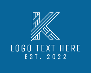 Typography - Lined Font Letter K logo design