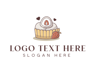 Baked Goods - Strawberry Cake Dessert logo design