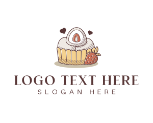 Strawberry Cake Dessert Logo