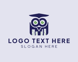 Tutoring - Owl City Buildings logo design