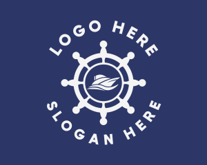 Port - Yacht Steering Wheel logo design