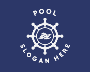 Aqua - Yacht Steering Wheel logo design