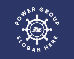 Marine - Yacht Steering Wheel logo design