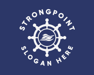 Ship - Yacht Steering Wheel logo design