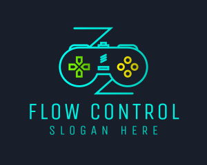 Retro Neon Controller logo design