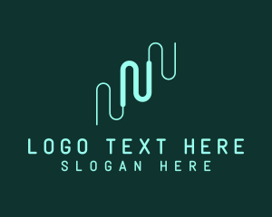 Modern Wire Letter N logo design
